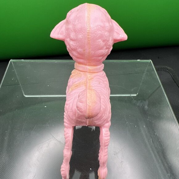 Vintage 1950s Lamb Baby Rattle Toy Pink  Blue Bow Bell Plastic Figure - Picture 5 of 10